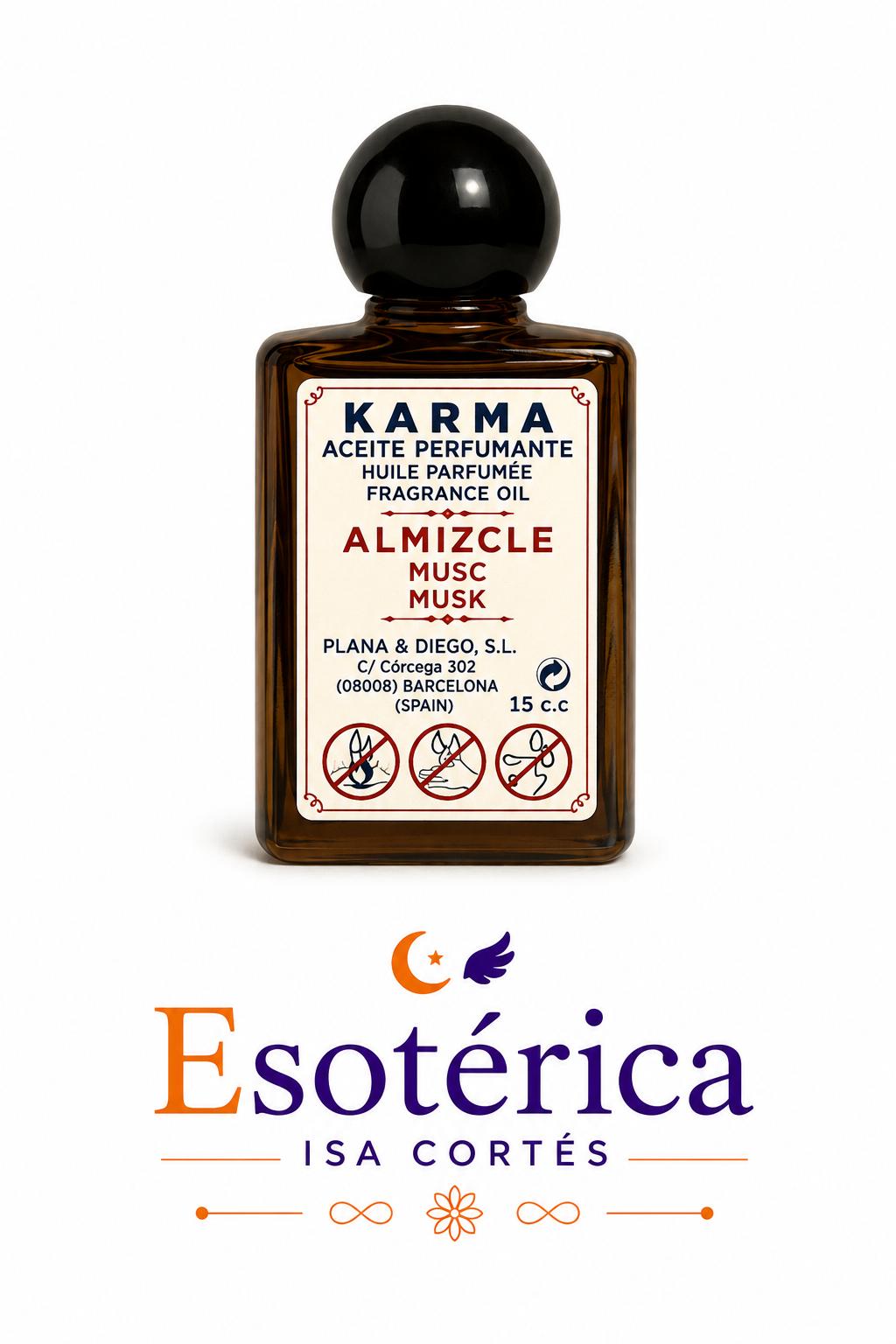 Aceite Perfumante Almizcle Aceite perfumante almizcle de la marca Karma en frasco de cristal