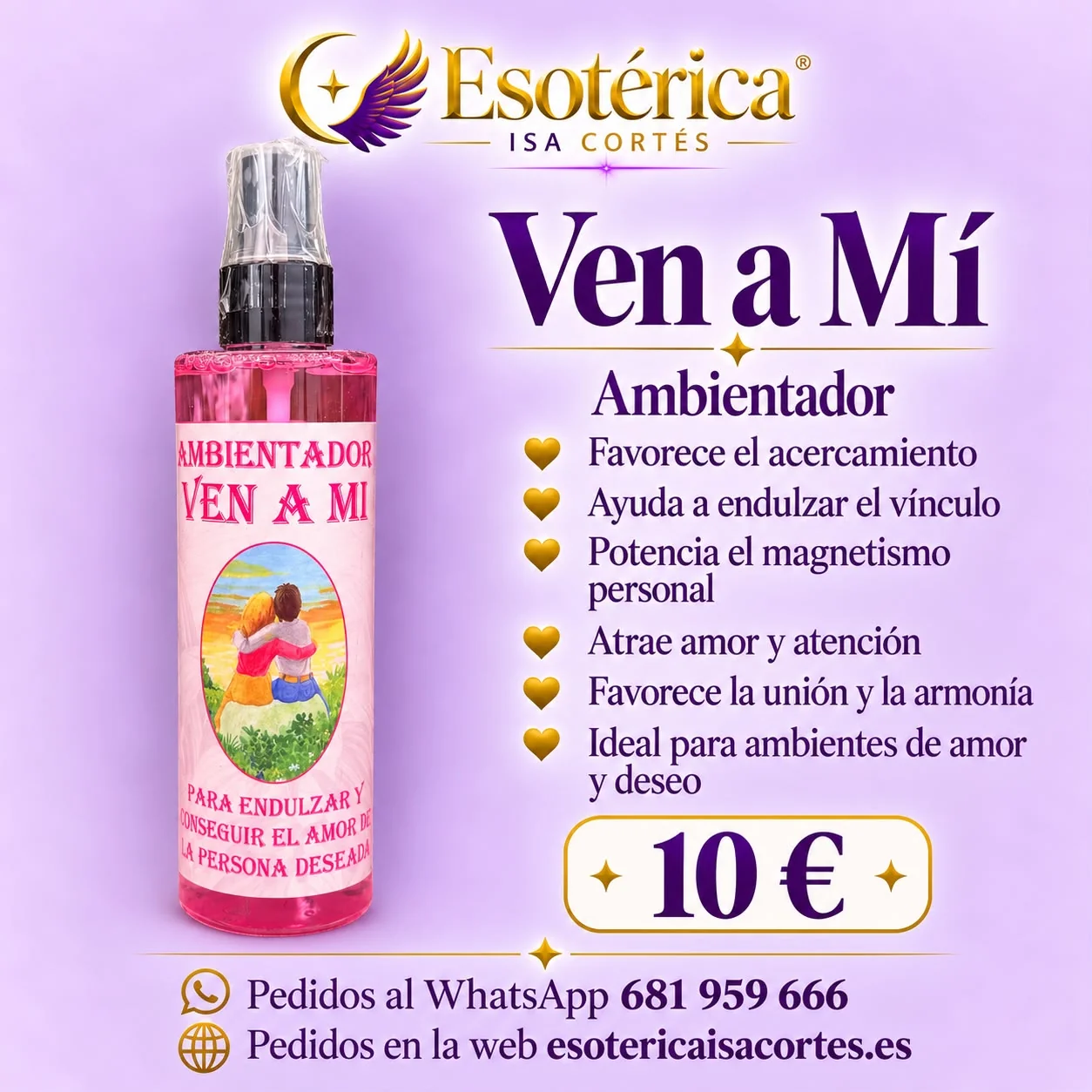 Ambientador Ven a Mí Karma Cartel del ambientador Ven a Mí de Karma, ritualizado y activado para rituales de amor