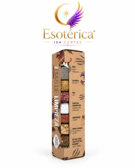 Caja de 7 días de limpieza con siete pastillas de hierbas y resinas