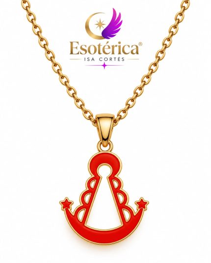 Collar de Acero Virgen del Rocío Rojo para protección y devoción mariana