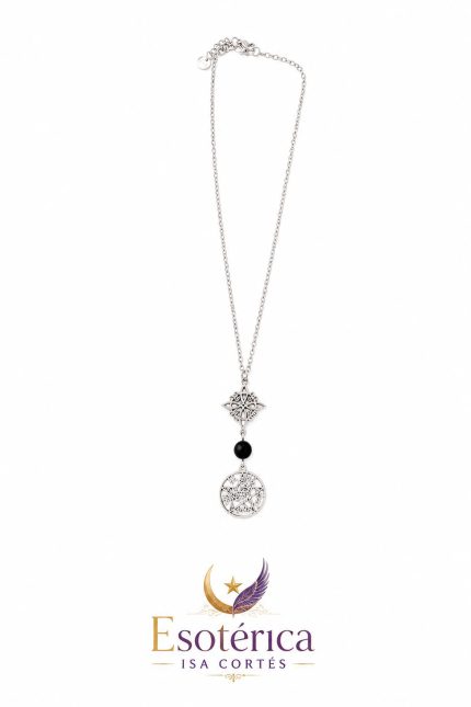 Collar Triple Protección Nudo de Bruja, Turmalina y Tetragramatón para triple protección