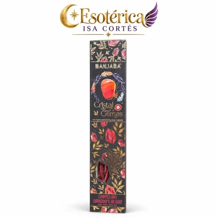 Caja de incienso Banjara Cristal Gemas de cornalina y dragon's blood con la marca Esotérica Isa Cortés