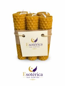 Pack de 6 velas de panal de miel artesanales para rituales