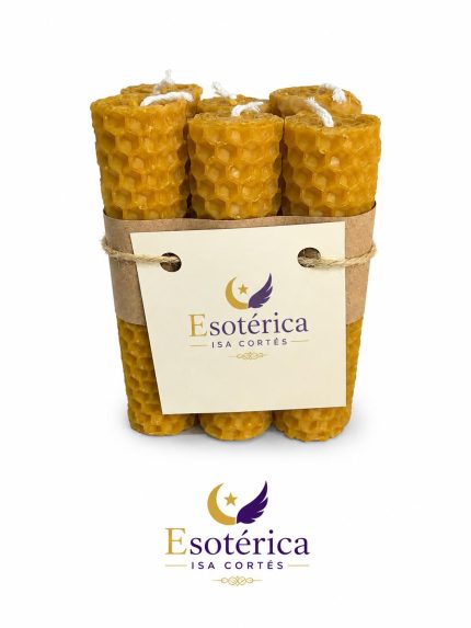 Pack de 6 velas de panal de miel artesanales para rituales