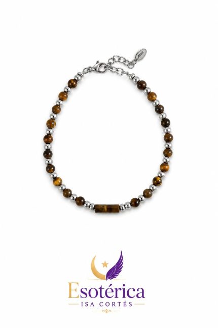 Pulsera Acero Ojo de Tigre Ajustable para fuerza y confianza