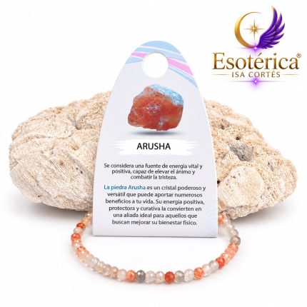 Pulsera de Arusha con cuentas de tono marrón rojizo y brillo suave en hilo elástico