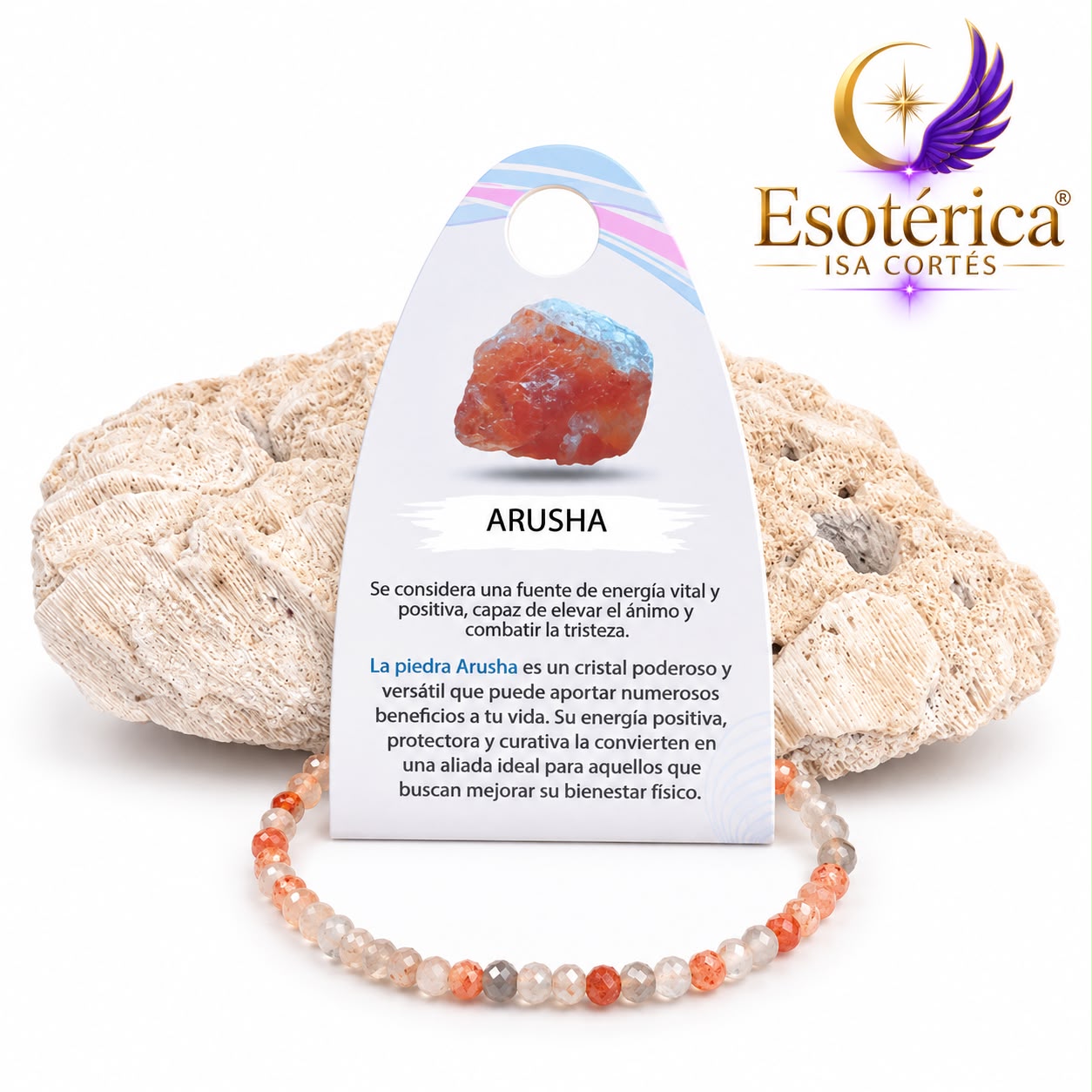 Pulsera de Arusha Pulsera de Arusha con cuentas de tono marrón rojizo y brillo suave en hilo elástico