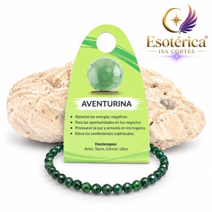 Pulsera de aventurina verde con cuentas pulidas de cuarzo verde translúcido en hilo elástico