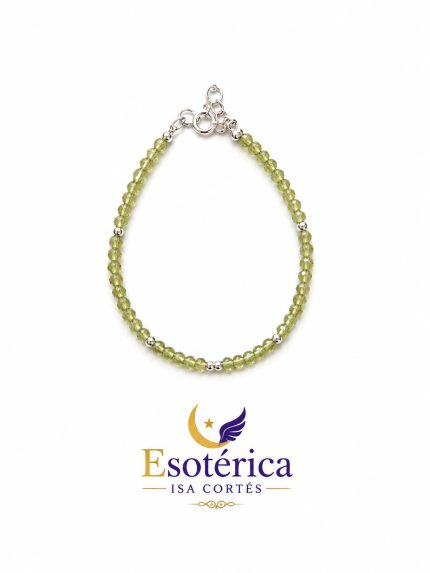 Pulsera de Peridoto Plata Ajustable para abundancia y bienestar