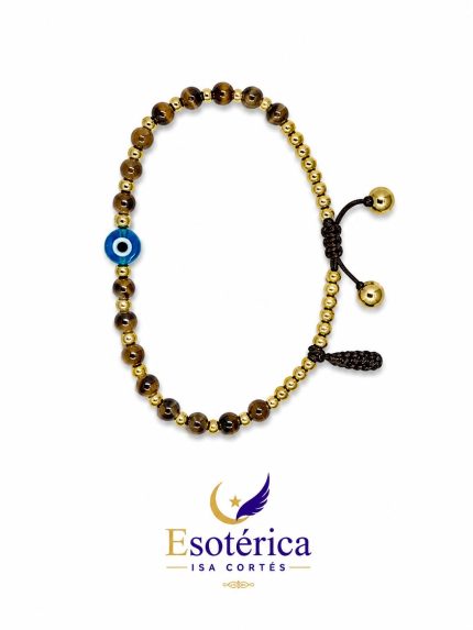 Pulsera Ojo de Tigre y Ojo Turco para protección y confianza
