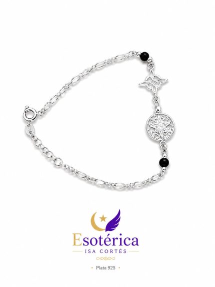 Pulsera Triple Protección Turmalina Plata para protección con elegancia