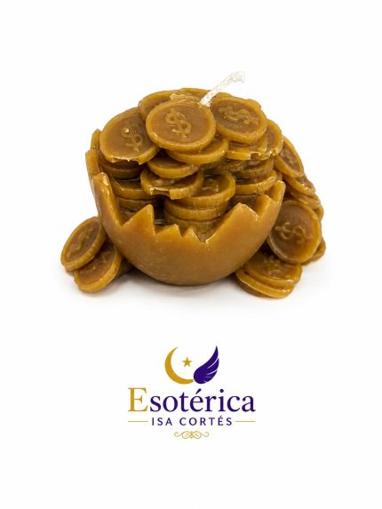 Vela de miel cofre del dinero para rituales de prosperidad